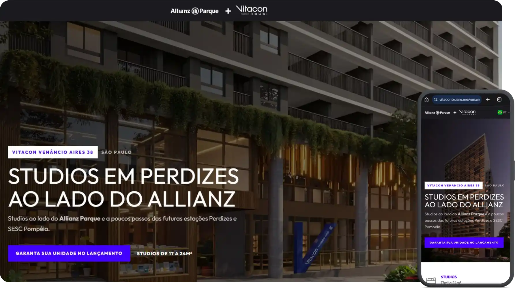 Exemplo de landing page dedicada — Vitacon Venâncio Aires 38.